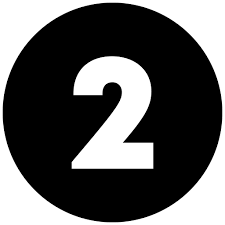 Black billiard ball with a white number 2 in the center